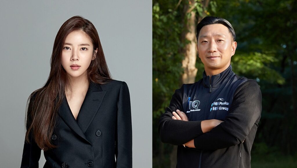 배우 손담비(왼쪽), 이규혁
